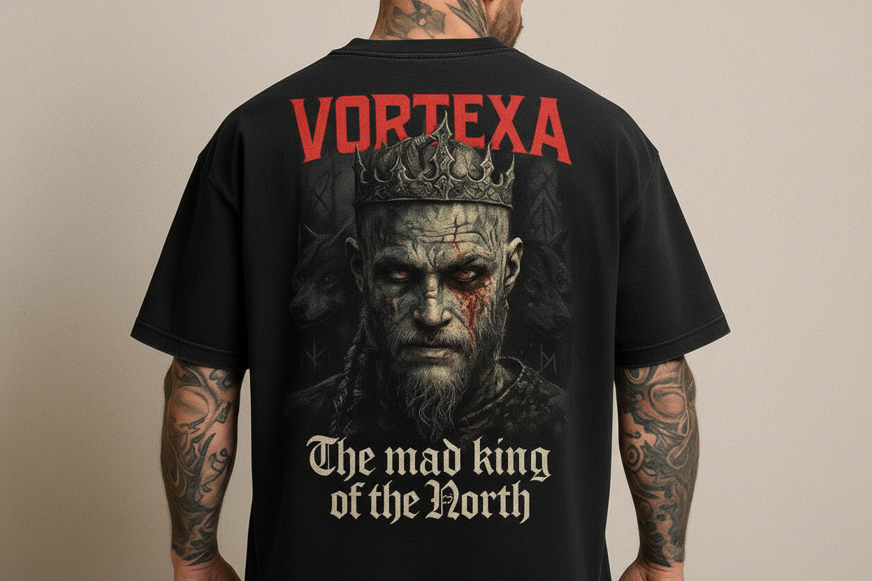 The Mad King - Black Tee Red VORTEXA